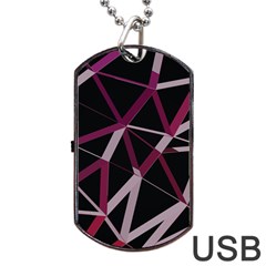 3d Lovely Geo Lines Iii Dog Tag Usb Flash (one Side) by Uniqued