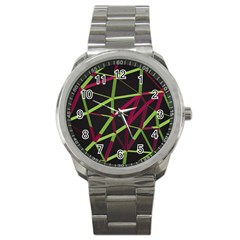 3d Lovely Geo Lines X Sport Metal Watch by Uniqued