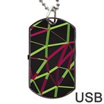 3D Lovely GEO Lines X Dog Tag USB Flash (One Side) Front