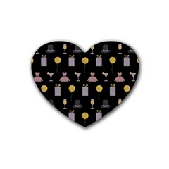 Shiny New Year Things Rubber Heart Coaster (4 Pack) by SychEva