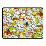 Comic Pow Bamm Boom Poof Wtf Pattern 1 Fleece Blanket (Small) 50 x40  Blanket Front