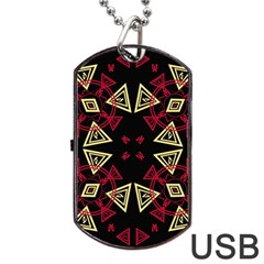 Abstract Pattern Geometric Backgrounds   Dog Tag Usb Flash (one Side) by Eskimos