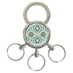 Abstract Pattern Geometric Backgrounds   3-ring Key Chain by Eskimos