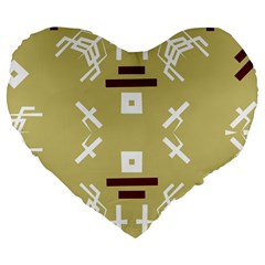 Abstract Pattern Geometric Backgrounds   Large 19  Premium Flano Heart Shape Cushions by Eskimos