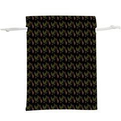 Fern Pattern 2 Black  Lightweight Drawstring Pouch (xl) by violetheavensky