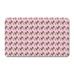 Fern Pattern 2 Pink Magnet (rectangular) by violetheavensky