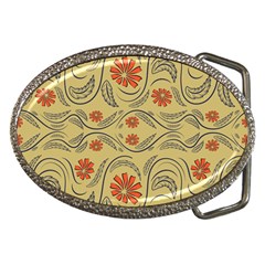 Folk Flowers Print Floral Pattern Ethnic Art Belt Buckles by Eskimos