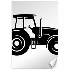 Black-farm-tractor-cut Canvas 12  X 18  by DinzDas