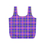 Tartan Purple Full Print Recycle Bag (S) Back