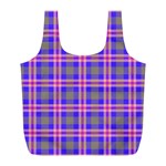 Tartan Purple Full Print Recycle Bag (L) Front