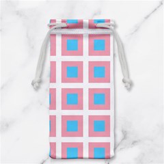 Trans Flag Squared Plaid Jewelry Bag by WetdryvacsLair