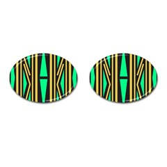 Abstract Pattern Geometric Backgrounds Cufflinks (oval) by Eskimos