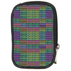 Paris Words Motif Colorful Pattern Compact Camera Leather Case by dflcprintsclothing