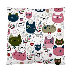 Pattern With Cute Cat Heads Standard Cushion Case (one Side)