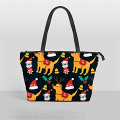 Funny Christmas Pattern Background Classic Shoulder Handbag by Jancukart