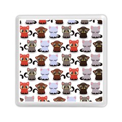 Seamless Pattern With Cute Little Kittens Various Color Memory Card Reader (square) by Jancukart