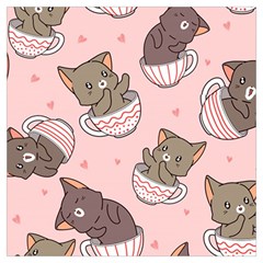 Seamless Pattern Adorable Cat Inside Cup Lightweight Scarf  by Jancukart