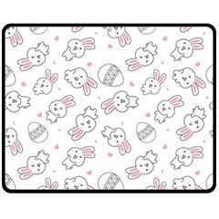 Cute Pattern With Easter Bunny Egg Double Sided Fleece Blanket (medium) 