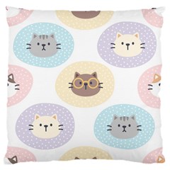 Cute Cat Seamless Pattern Background Standard Flano Cushion Case (two Sides)