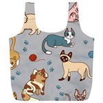 Cats Pattern Full Print Recycle Bag (XL) Back