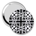 Black And White Geometric Geometry Pattern 3  Handbag Mirrors Front