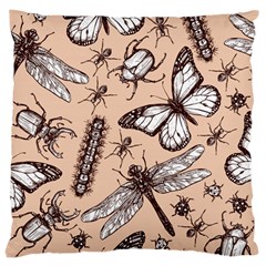 Vintage-drawn-insect-seamless-pattern Large Cushion Case (two Sides)