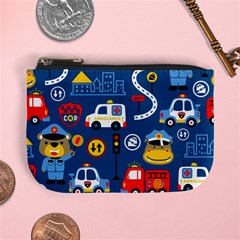 Seamless-pattern-vector-rescue-team-cartoon Mini Coin Purse by Jancukart