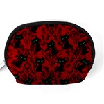 Halloween Goth Cat Pattern in Blood Red Accessory Pouch (Medium) Back