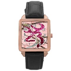 Browning Deer Glitter Rose Gold Leather Watch  by artworkshop