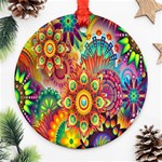 Mandalas Colorful Abstract Ornamental Ornament (Round) Front