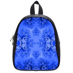 Blue Sky Over The Bluebells Frost Fractal School Bag (small) by Artist4God