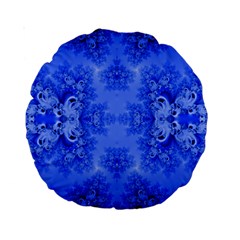 Blue Sky Over The Bluebells Frost Fractal Standard 15  Premium Round Cushions by Artist4God