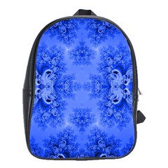 Blue Sky Over The Bluebells Frost Fractal School Bag (xl) by Artist4God