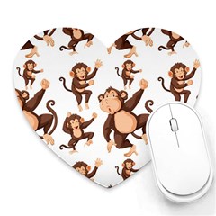 Monkey-seamless-pattern Heart Mousepads