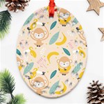 Cute-monkey-banana-seamless-pattern-background Oval Filigree Ornament (Two Sides) Back