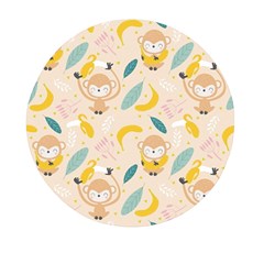 Cute-monkey-banana-seamless-pattern-background Mini Round Pill Box (pack Of 3) by Jancukart
