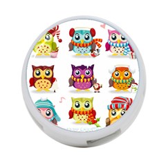 Cartoon-cute-owl-vector 4-port Usb Hub (two Sides)