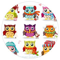 Cartoon-cute-owl-vector Round Trivet by Jancukart