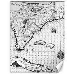 Florida-map-antique-line-art Canvas 36  X 48 