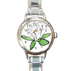 Lotus-flower-water-lily Round Italian Charm Watch