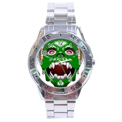 Monster-mask-alien-horror-devil Stainless Steel Analogue Watch by Jancukart