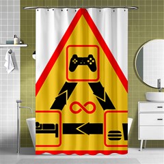 Gamer-geek-video-game-sign-fan Shower Curtain 48  X 72  (small)  by Jancukart