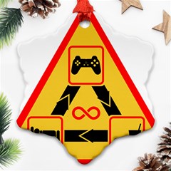 Gamer-geek-video-game-sign-fan Snowflake Ornament (two Sides) by Jancukart