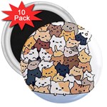 Cat-kitten 3  Magnets (10 pack)  Front