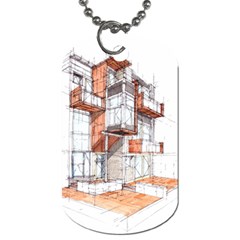 Rag-flats-onion-flats-llc-architecture-drawing Graffiti-architecture Dog Tag (two Sides) by Jancukart