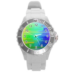 Colors-rainbow-chakras-style Round Plastic Sport Watch (l)