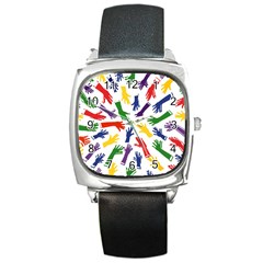 Integration-inclusion-hands-help Square Metal Watch