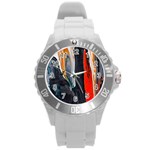 Art-modern-painting-background Round Plastic Sport Watch (L) Front