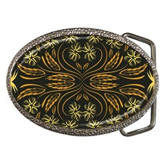 Folk Flowers Print Floral Pattern Ethnic Art Belt Buckles by Eskimos