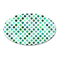 Polka-dot-green Oval Magnet by nate14shop